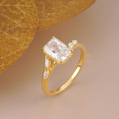Radiant Cut Lab Diamond Hidden Halo Ring