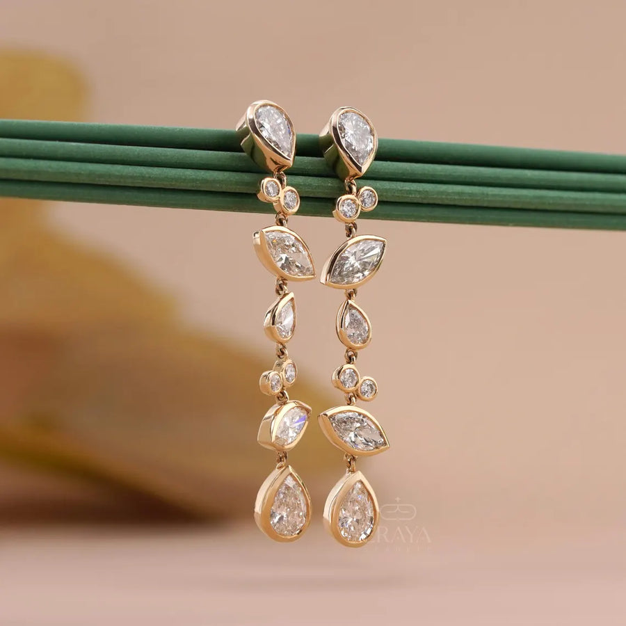 Marquise Pear Lab-Grown Diamond Drop Earrings
