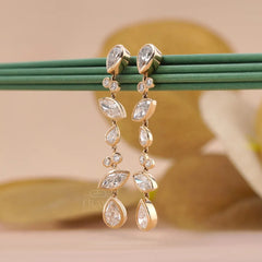 Marquise Pear Lab-Grown Diamond Drop Earrings