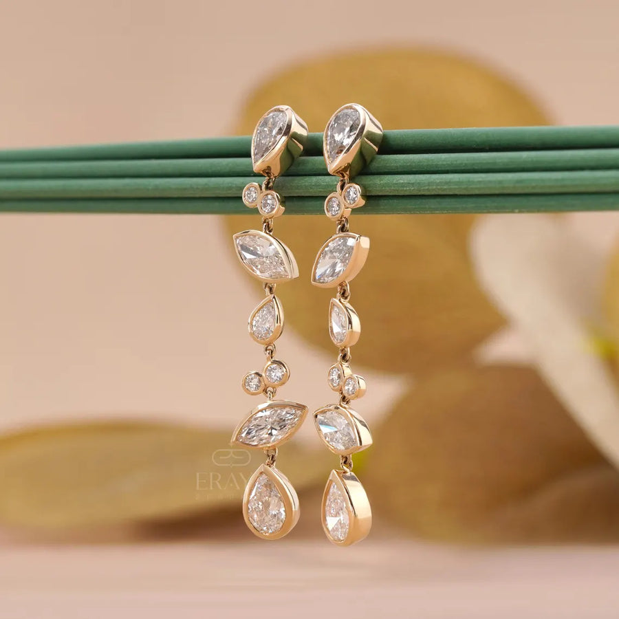 Marquise Pear Lab-Grown Diamond Drop Earrings