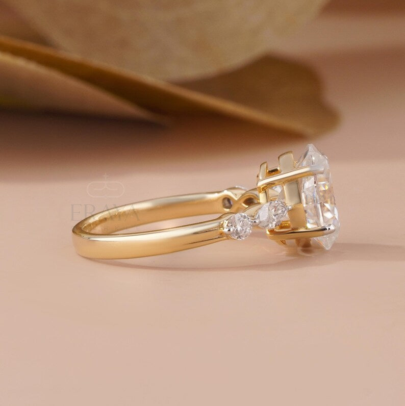 Oval Diamond Engagement Ring | 3.25 CT Lab Diamond