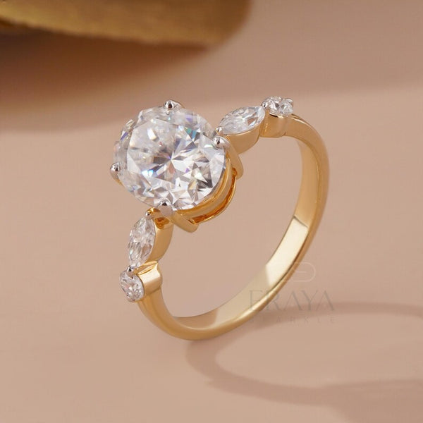 Oval Diamond Engagement Ring | 3.25 CT Lab Diamond
