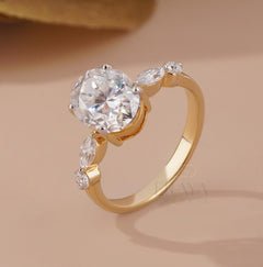 Oval Diamond Engagement Ring | 3.25 CT Lab Diamond