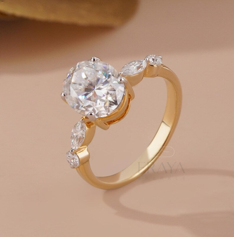 Oval Diamond Engagement Ring | 3.25 CT Lab Diamond