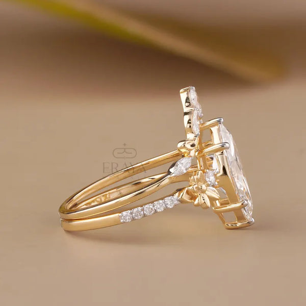 Marquise Diamond Ring with Nature V Band