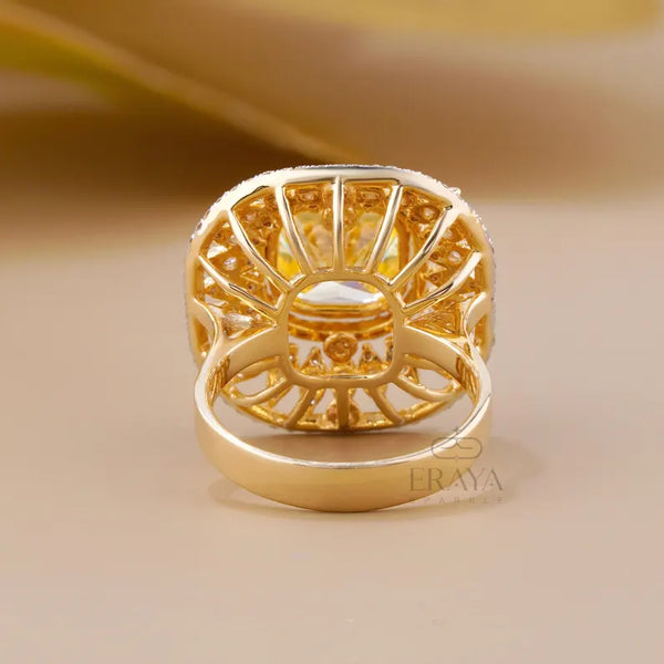 Yellow Stone Cocktail Ring – Lab Diamond Ring