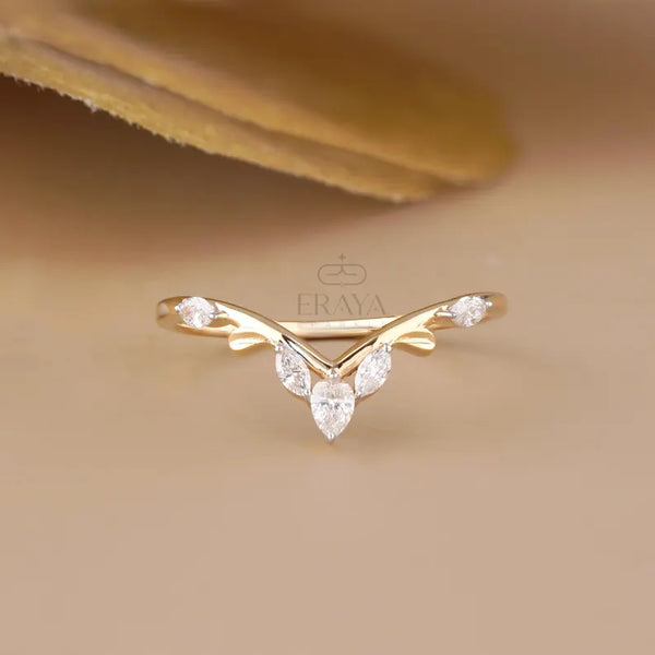 Marquise Diamond Ring with Nature V Band