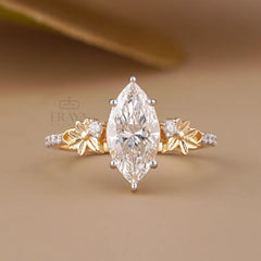 Marquise Diamond Ring with Nature V Band