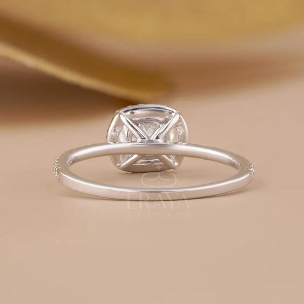 Cushion Lab-Diamond Halo Ring