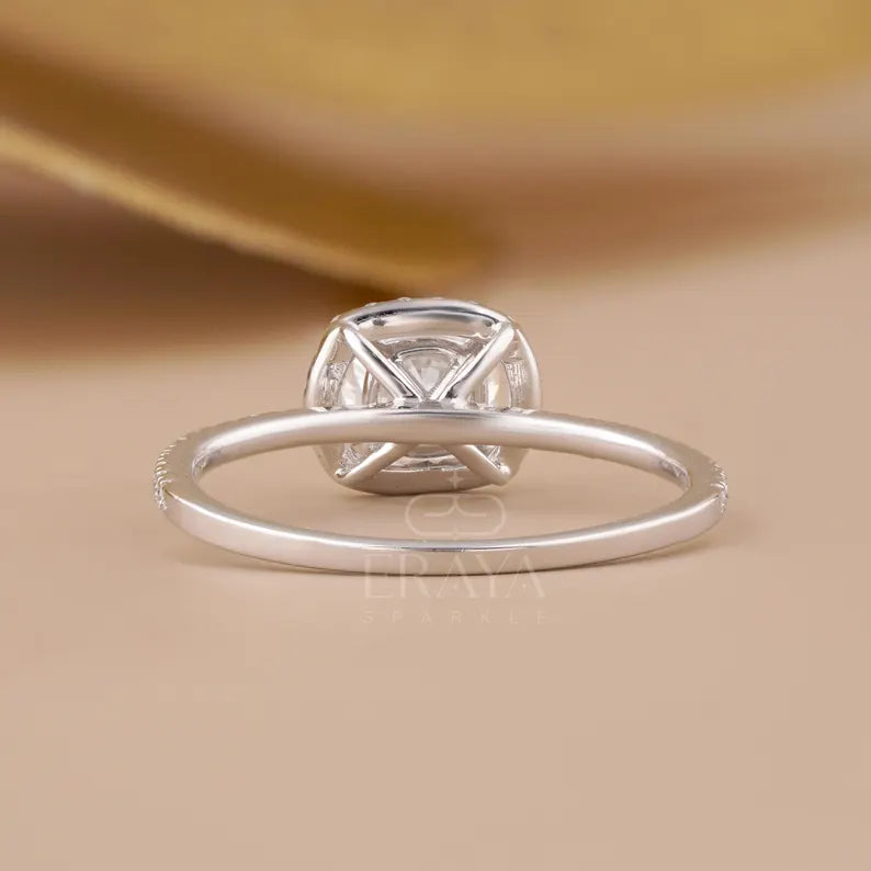 Cushion Lab-Diamond Halo Ring