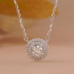 Diamond Halo Pendant | Round Cut Necklace