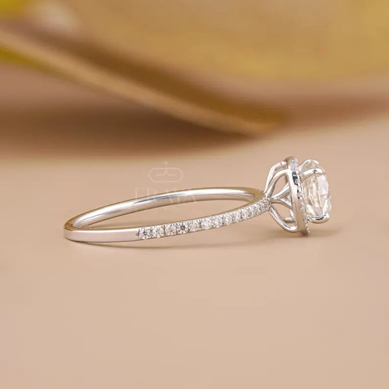 Cushion Lab-Diamond Halo Ring