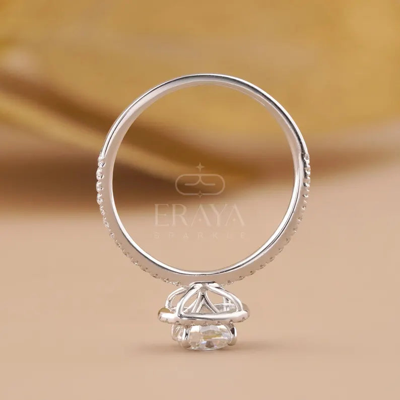 Cushion Lab-Diamond Halo Ring