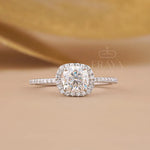 Cushion Lab-Diamond Halo Ring