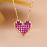 Pink Lab-Grown Sapphire Heart Pendant Necklace