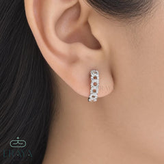 Linked Pavé Lab-Grown Diamond Hoop Earrings