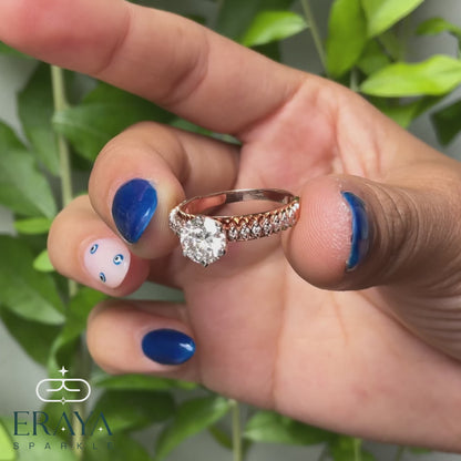 Handcrafted lab-grown diamond solitaire ring IGI certified