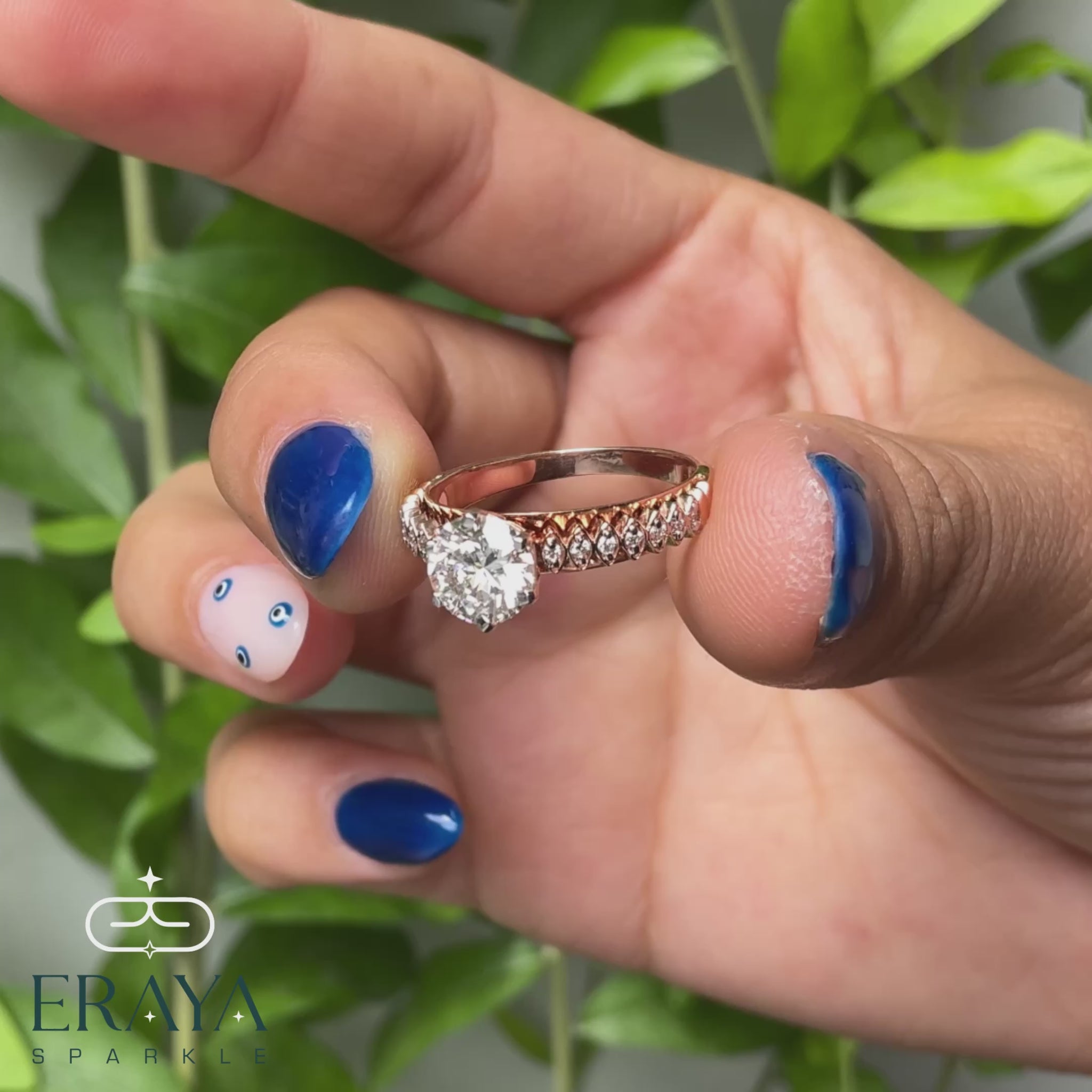 Handcrafted lab-grown diamond solitaire ring IGI certified