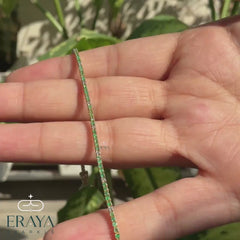 Green Peridot Bracelet with Lab Diamond