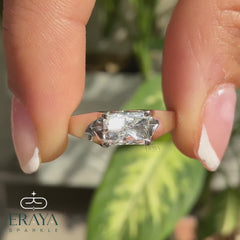 Radiant Cut Diamond Ring for Men in White Gold