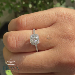 Cushion Lab-Diamond Halo Ring