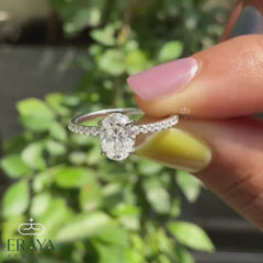 Oval Diamond Ring – Hidden Halo Pavé Design