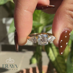 Cushion Cut Three Stone – Lab Diamond Ring