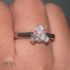 Pear Cut Engagement Ring with Floral Cluster
