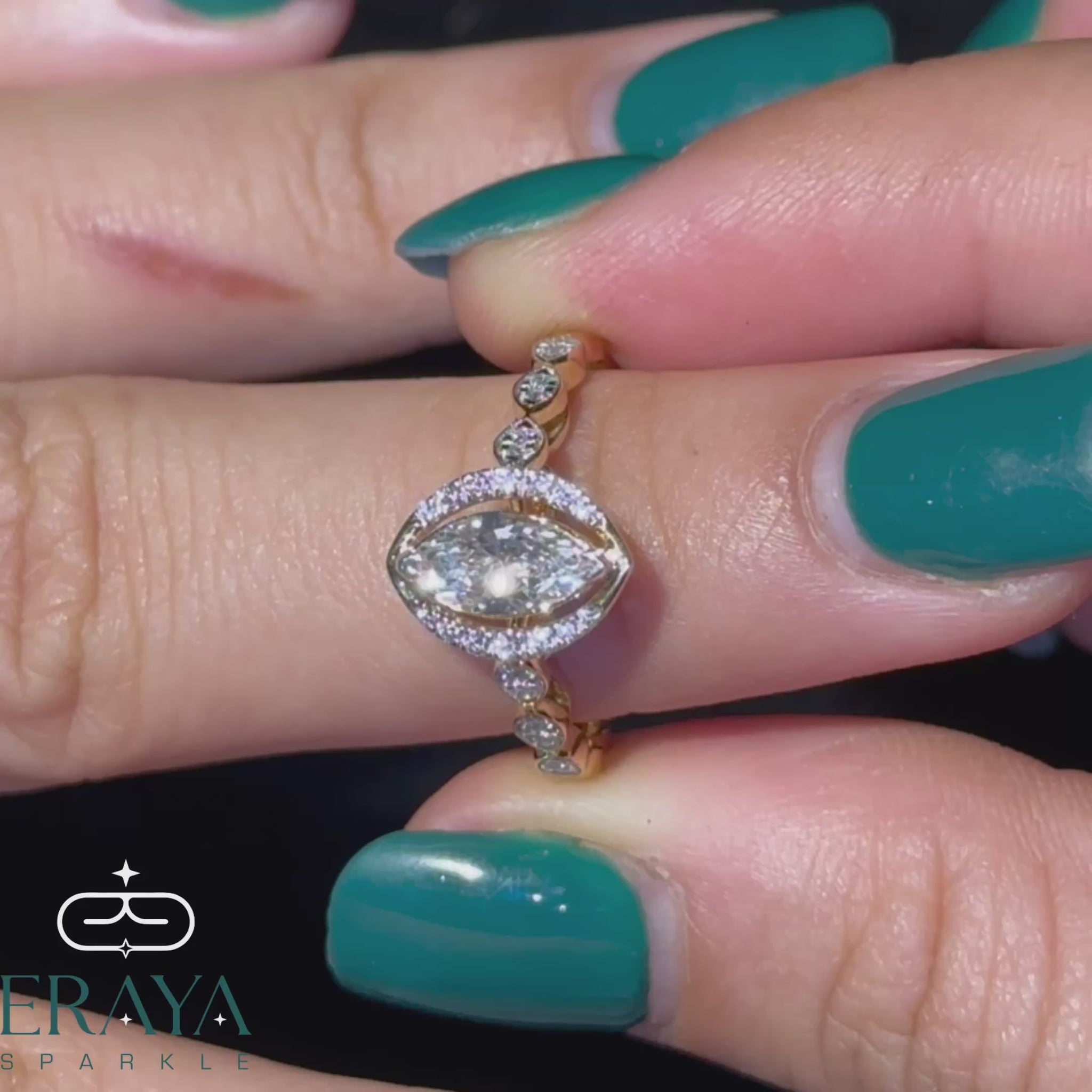 Luxury marquise cut diamond bridal ring design