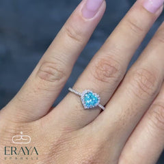 Ring Lab Diamond Heart Paraiba Ring