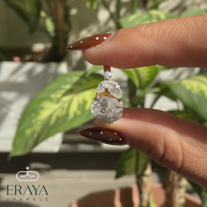 Pear Shaped Ring – Yellow Gold Lab Diamond