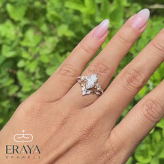 Marquise Diamond Ring with Nature V Band