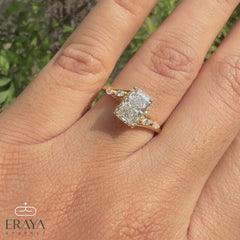 Radiant Cut Lab Diamond Hidden Halo Ring