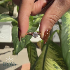 Lab Grown Diamond Solitaire Ring with Hidden Halo