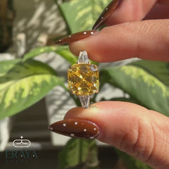 Diamond Ring Emerald | Victorian Gold Ring