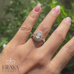 Stack Ring Set Two-Tone –Pear Cut Engagement Ring