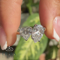 Toi et Moi Ring with Heart & Pear Lab Diamond