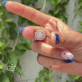 IGI certified lab-grown diamond floral engagement ring packaging