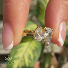 Drop Shape Diamond Ring | Toi et Moi Pear Cut