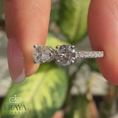Toi et Moi Engagement Ring | Pear & Round Lab Diamond