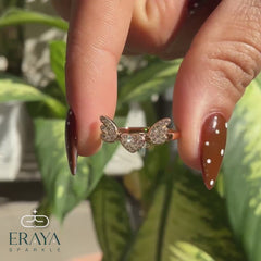 Lab Diamond Engagement Ring with Angel Wings