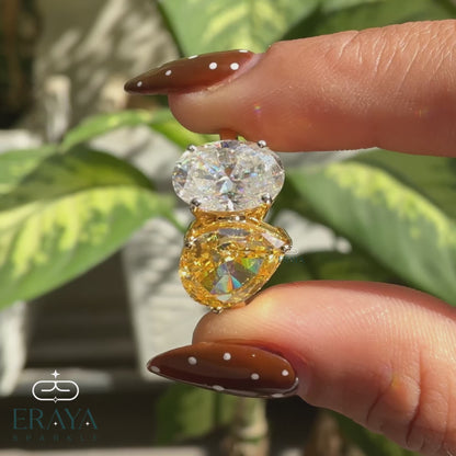 Oval – Two Stone Diamond-White Gold Engagement Ring