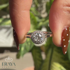 Solitaire Diamond Engagement Ring Halo Design