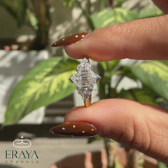 Elongated Hexagon Diamond Ring – Yellow Gold