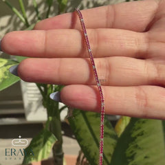 Sapphire Diamond Bracelet in 14K Rose Gold