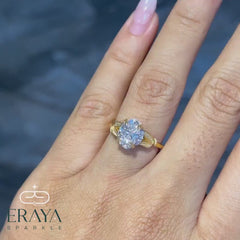Oval Engagement Rings with Hidden Halo