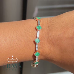Gold Clover Bracelet with Lab Grown Diamonds