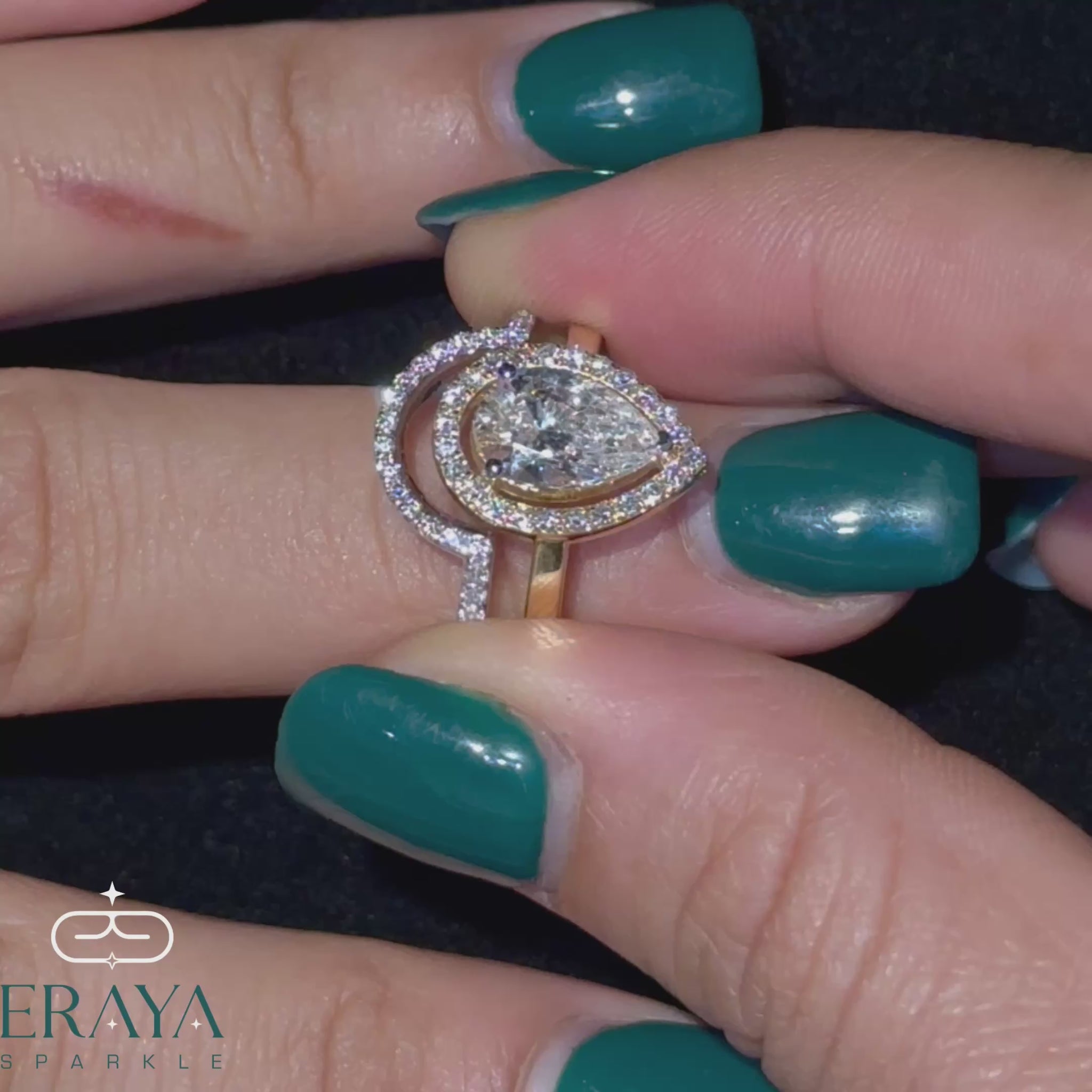 Luxury lab-grown diamond ring set in rose and white gold