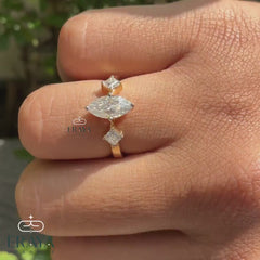 Three Stone Marquise Diamond Ring