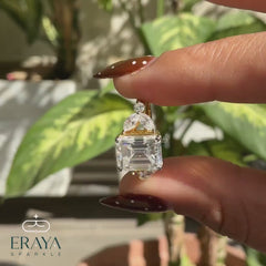 Emerald Cut Ring Diamond with Side Stones